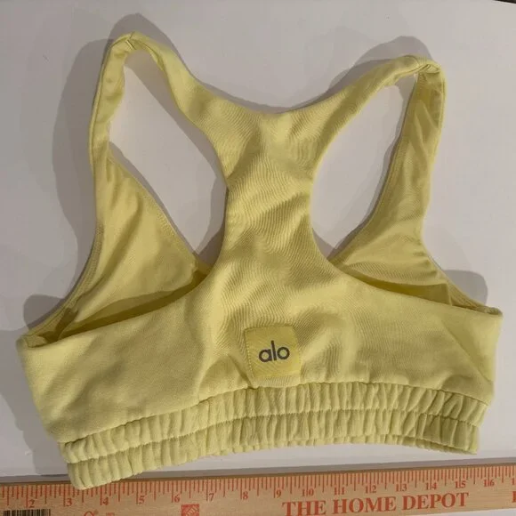 Alo Scoop Neck Sweatshirt Bra Yellow Size Small - Picture 3 of 5